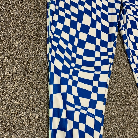 Melody Ehsani Warp Baggy Women’s Track Pants 2X XXL blue white checkered warped - Picture 11 of 16